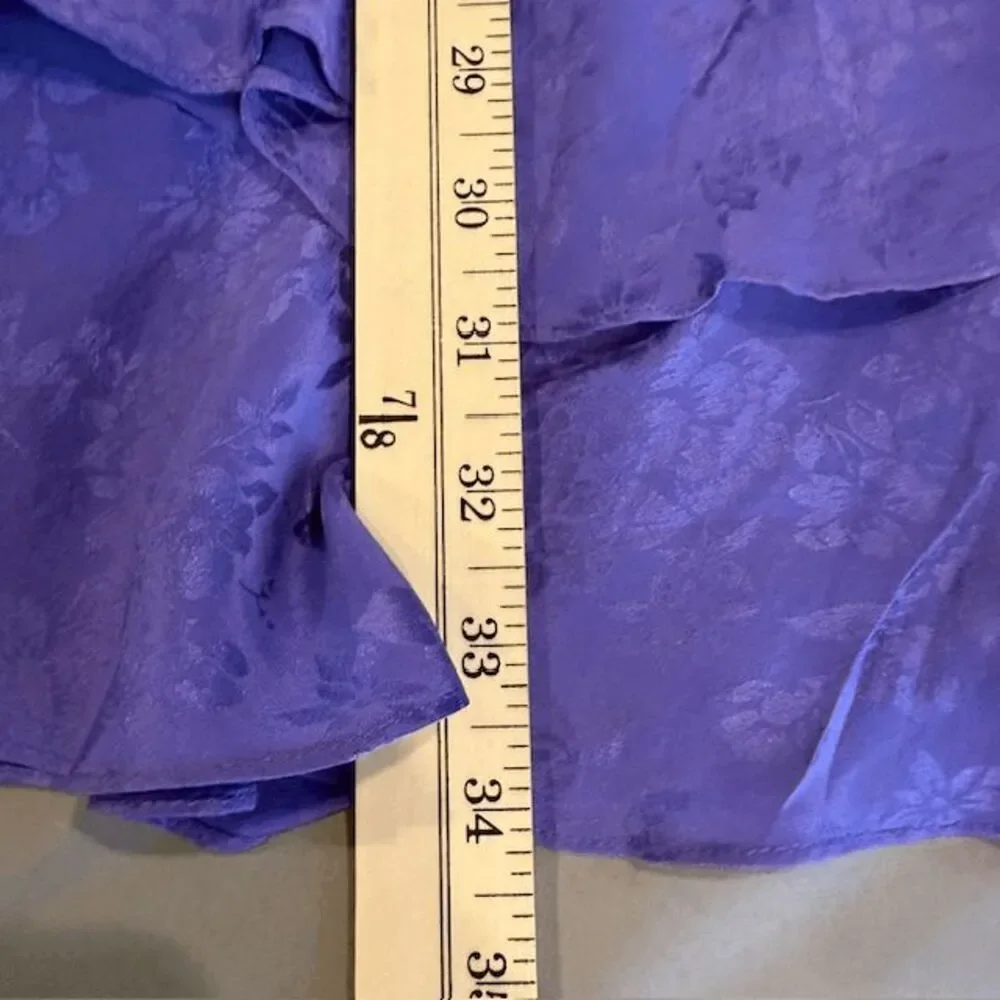 Rebecca Taylor Silk Ruffle Purple Floral Short Date Mini Dress‎ Size 6